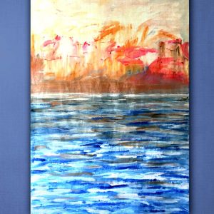 pintura-ines-gran-titulo-Flamingo-Sunset